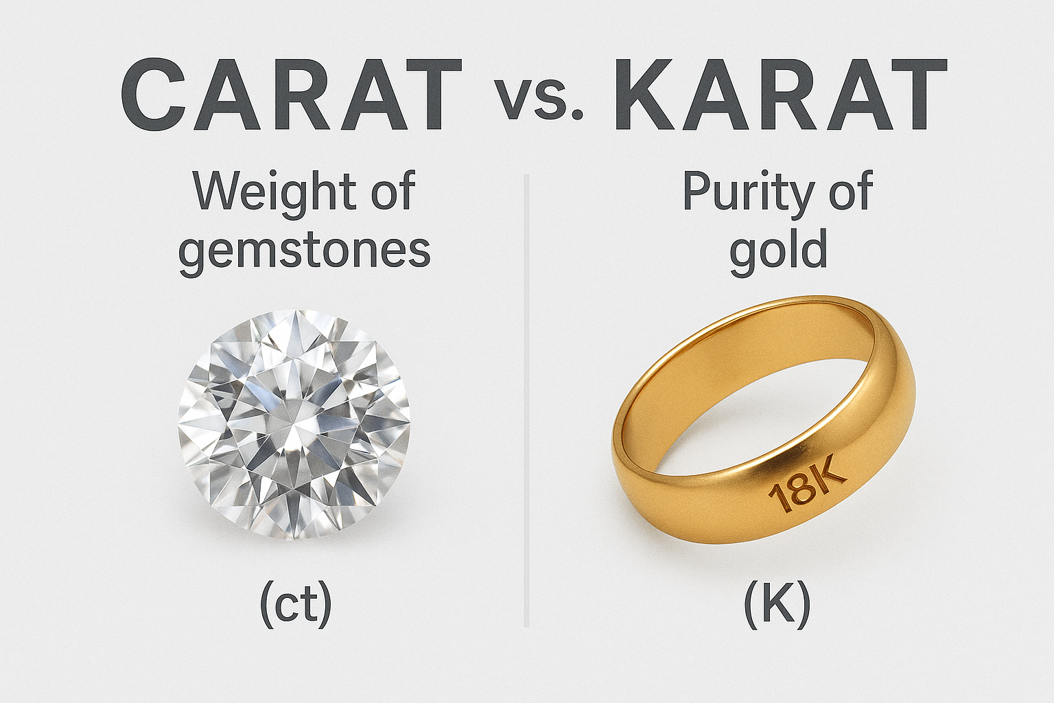 Carats VS Karats: Understanding Diamonds and Gold Like a Pro